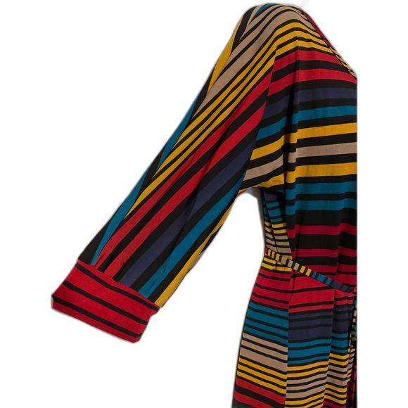 Ellen Parker Striped Midi Dress S - Picture 3 of 5